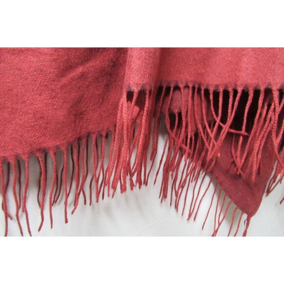 Woolrich Women One Size Plaid Fringed Shawl Cape Poncho Southwestern Boho Reds - Picture 3 of 7